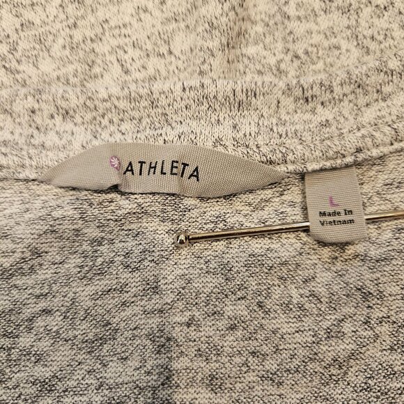 Athleta Womens L Long Sleeve Heathered Gray Tunic Top Athleisure yoga casual - Picture 9 of 11